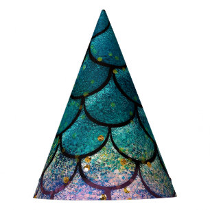 Chapeaux De Fètes Écailles de poisson sirène glamour sarcelle violet