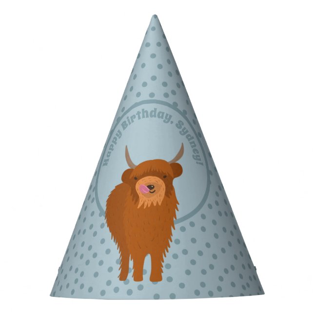 Chapeaux De Fètes Écossais Highland Cattle Cow Graphic Personnalisé (Devant)