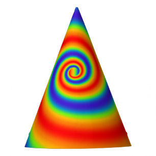 Chapeaux De Fètes Effet spiral coloré original de l'arc-en-ciel
