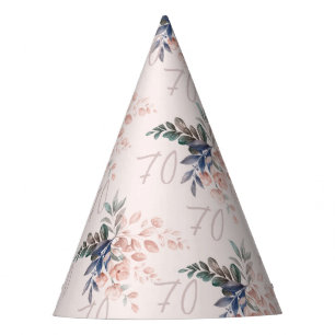 Chapeaux De Fètes Élégant rose floral 70e anniversaire Personnalisé