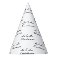 Élégant script M. et Mme mariage cone casquettes