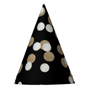 Chapeaux De Fètes élégante fête de vacances Black Gold Confetti