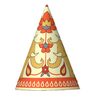 Chapeaux De Fètes Éléphants ethniques, fleurs, motif sans couture.
