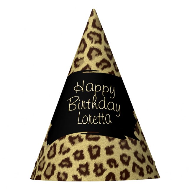 Chapeaux De Fètes Empreinte de léopard Joyeux Casquette de fête d'an (Devant)