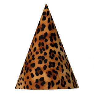 Chapeaux De Fètes Empreinte de léopard noir Brown