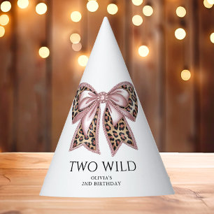 Chapeaux De Fètes Empreinte de léopard Two Wild Bow 2e anniversaire