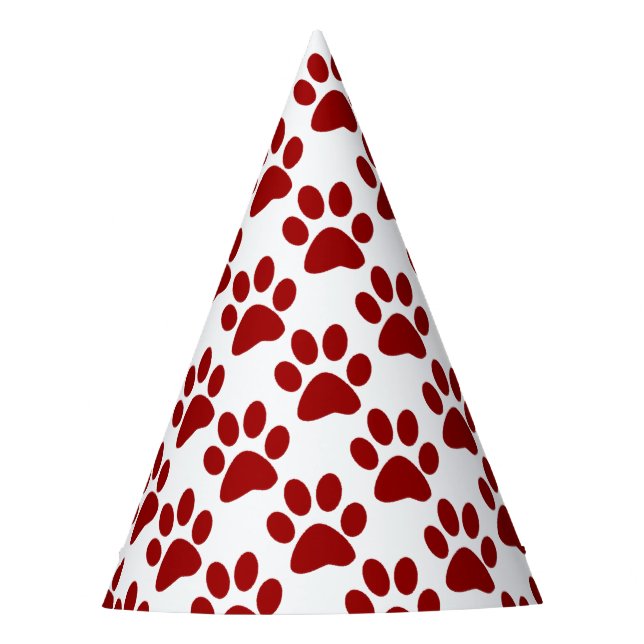 Chapeaux De Fètes Empreinte de patte rouge (Devant)