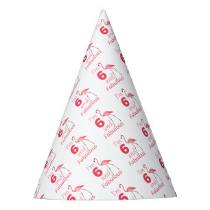 Chapeaux De Fètes Enfants 6e anniversaire mignon Flamant rose rose
