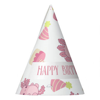 Chapeaux De Fètes Enfants Axolotl Rose Faisons Beaucoup de Fun pour