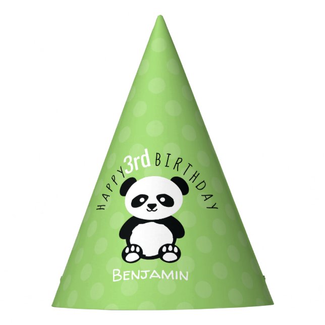 Chapeaux De Fètes Enfants Personnalisé Panda Kawaii Anniversaire Ver (Devant)