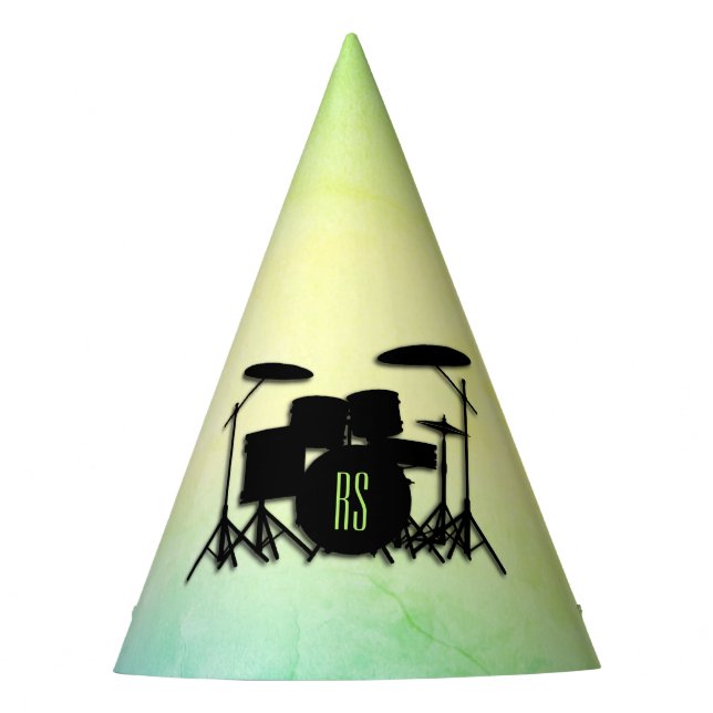Chapeaux De Fètes Ensemble de tambour monogramme vert (Devant)