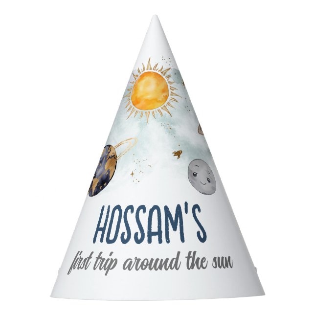 Chapeaux De Fètes Espace Extérieur Anniversaire Galaxie Soleil Lune  (Devant)
