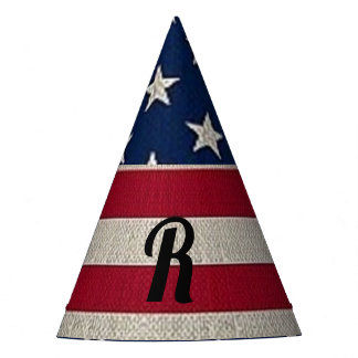 Chapeaux De Fètes États-Unis Patriotique Américain Drapeau Lin Monog