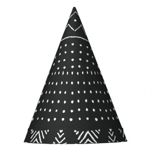 Chapeaux De Fètes Ethnie tribale : motif noir blanc.