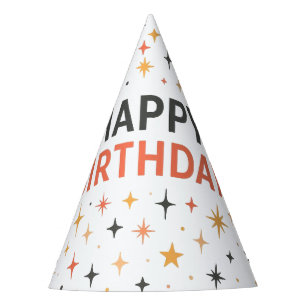 Chapeaux De Fètes Étoile Moderne Rétro Joyeux Anniversaire