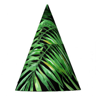 Chapeaux De Fètes Exotique tropicale, aquarelle motif de palmier.