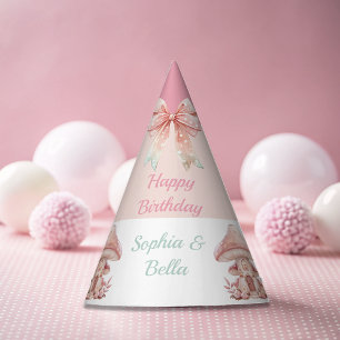 Chapeaux De Fètes Fairy Girls Mushroom House Ribbon Twins Anniversai