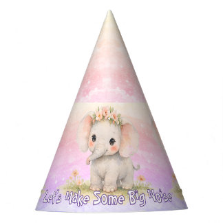 Chapeaux De Fètes Faites du bruit Éléphant Fille premier anniversair