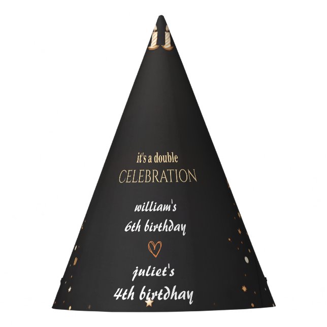 Chapeaux De Fètes famille frère Noir simple moderne Joint Anniversai (Devant)