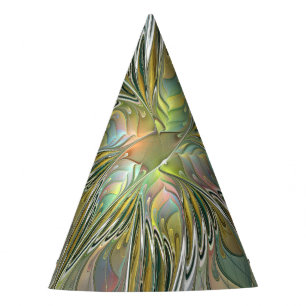 Chapeaux De Fètes Fantaisie florale Art fractal moderne Fleur avec o