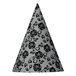 Chapeaux De Fètes Faux Black Lace Rose Casquette de la fête des pêch