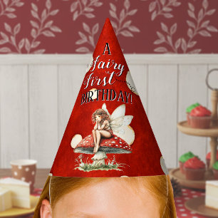 Chapeaux De Fètes Fée Premier Anniversaire Champignon Rouge à pois