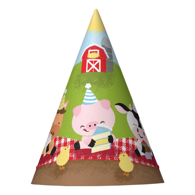 Chapeaux De Fètes Ferme amis Anniversaire Papier Casquette (Devant)