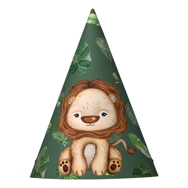 Chapeaux De Fètes Fête Animal Lion Wild One Jungle Birthday Boy (Devant)