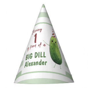 Chapeaux De Fètes Fête d'anniversaire au concombre à l'aquarelle Big