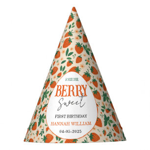 Chapeaux De Fètes Fête d'anniversaire Berry Sweet Strawberry 1 an