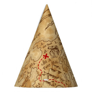 Chapeaux De Fètes Fête d'anniversaire carte au trésor pirate vintage