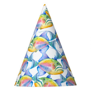 Chapeaux De Fètes Fête d'anniversaire Casquettes poissons tropicaux