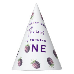 Chapeaux De Fètes Fête d'anniversaire de 1 an sur le thème des mûres