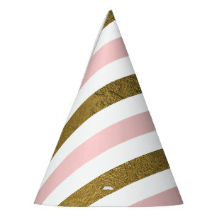 Chapeaux De Fètes Fête d'anniversaire de Blush Rose et Gold Foil