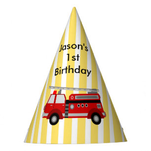 Chapeaux De Fètes Fête d'anniversaire de camion de pompiers