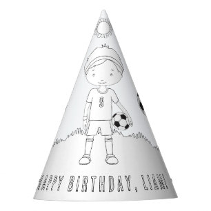Chapeaux De Fètes Fête d'anniversaire de football (Garçon) - Couleur