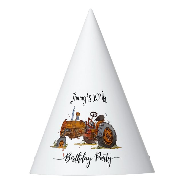 Chapeaux De Fètes Fête d'anniversaire de garçons avec design de trac (Devant)
