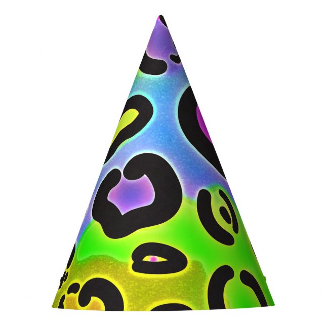 Chapeaux De Fètes Fête d'anniversaire de la jungle imprimée léopard  (Devant)