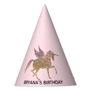 Chapeaux De Fètes Fête d'anniversaire de licorne volante pailletée r