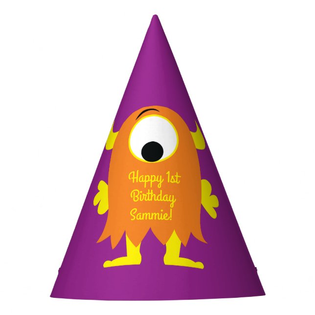 Chapeaux De Fètes Fête d'anniversaire de Monster (Devant)