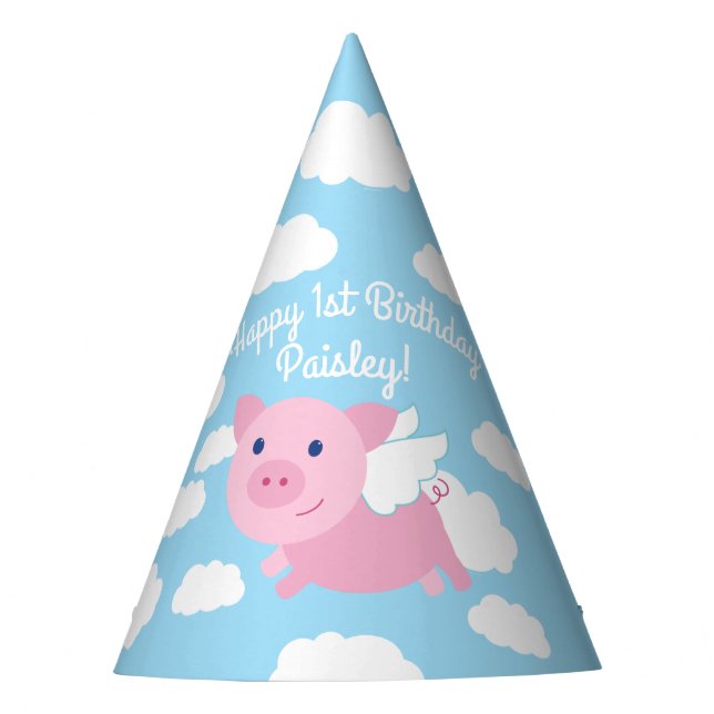 Chapeaux De Fètes Fête d'anniversaire de vol de cochon (Devant)