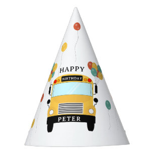 Chapeaux De Fètes Fête d'anniversaire des enfants du bus scolaire ja