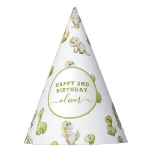 Chapeaux De Fètes Fête d'anniversaire dinosaure à l'aquarelle pour e