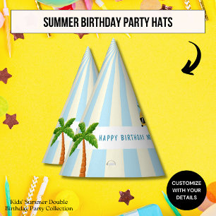 Chapeaux De Fètes Fête d'anniversaire double thème d'été pour enfant