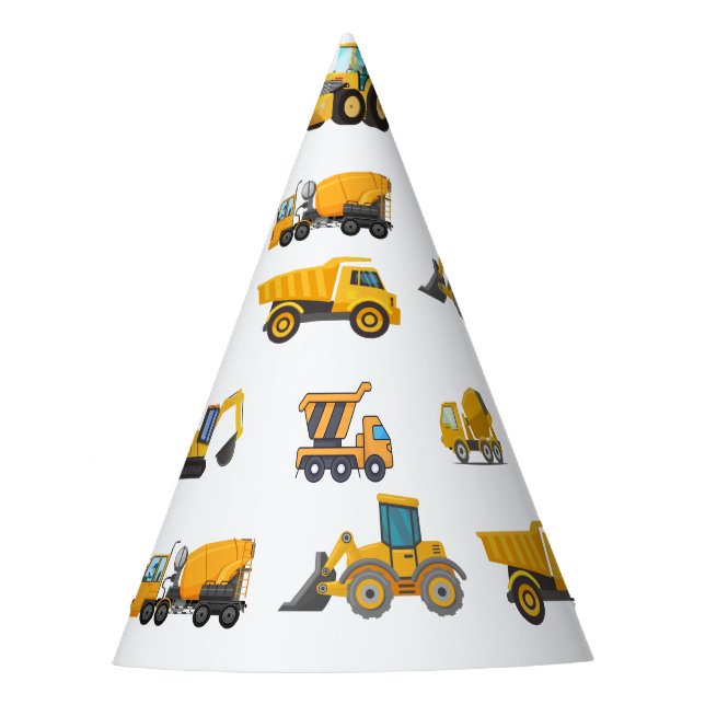 Chapeaux De Fètes Fête d'anniversaire du camion de construction (Devant)