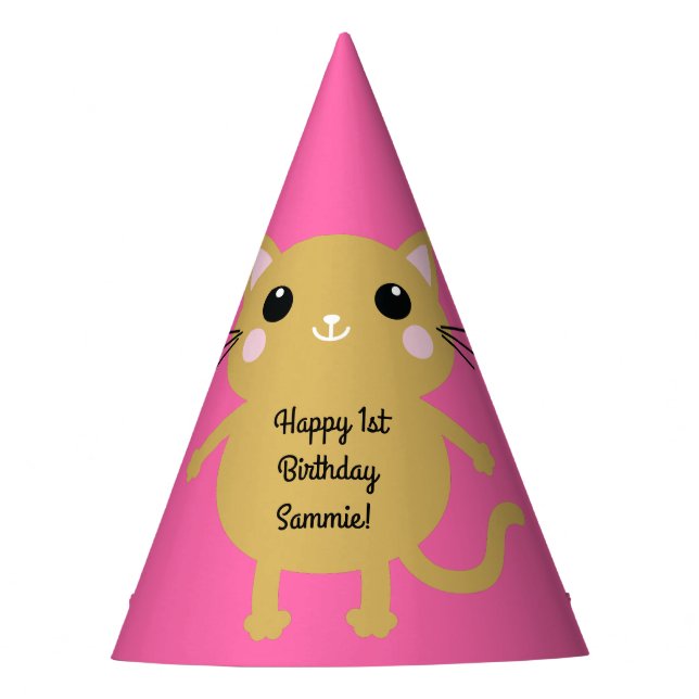 Chapeaux De Fètes Fête d'anniversaire du chat (Devant)