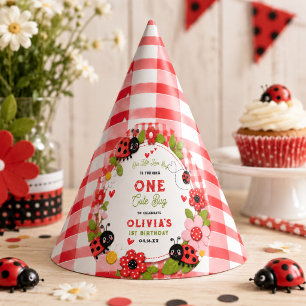 Chapeaux De Fètes Fête d'anniversaire d'un an One Cute Bug Floral La