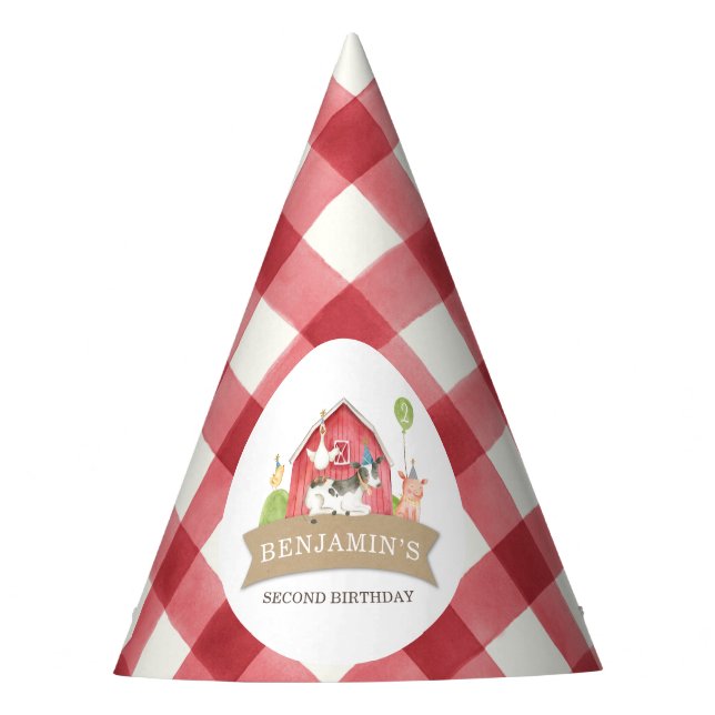 Chapeaux De Fètes Fête d'anniversaire d'un animal de ferme pour garç (Devant)