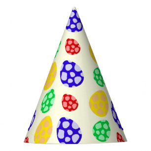 Chapeaux De Fètes Fête d'anniversaire d'un oeuf de dino coloré simpl