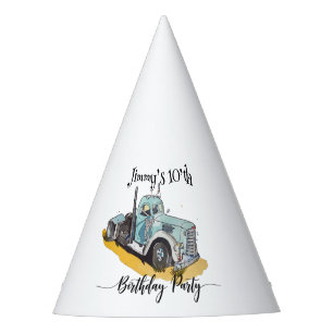 Chapeaux De Fètes Fête d'anniversaire garçon camion semi-remorque bl